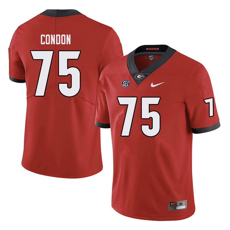 Men #75 Owen Condon Georgia Bulldogs College Football Jerseys Sale-Black